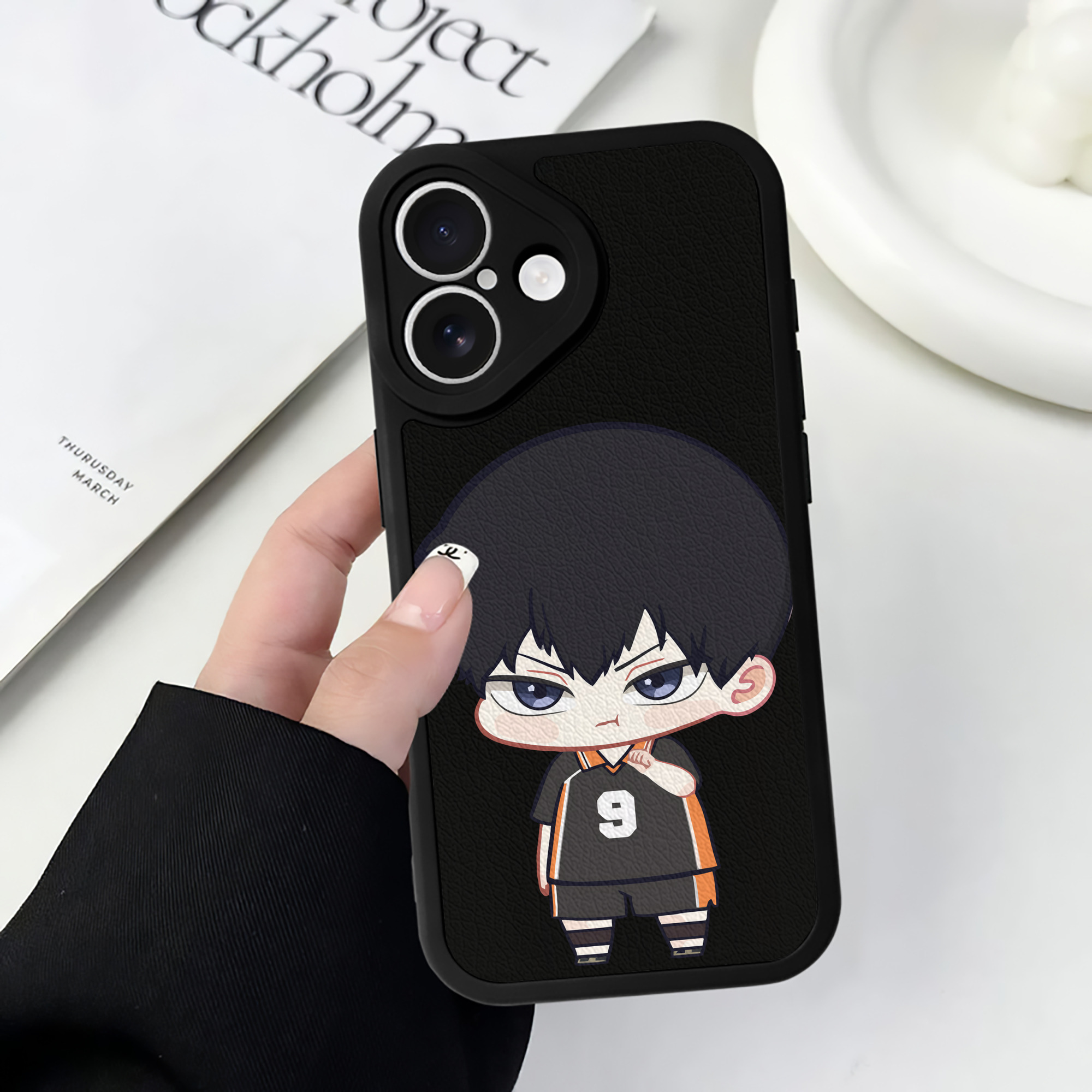 （画像用） ハイキュー!! Haikyu!! 【iPhone 16シリーズ対応】シリコンスマホケース（レザー調） 材質：シリコン